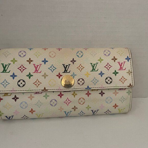 LOUIS VUITTON Multicolor Portefeuille Sarah Long Wallet Monogram Multicolor Auth - Picture 11 of 14